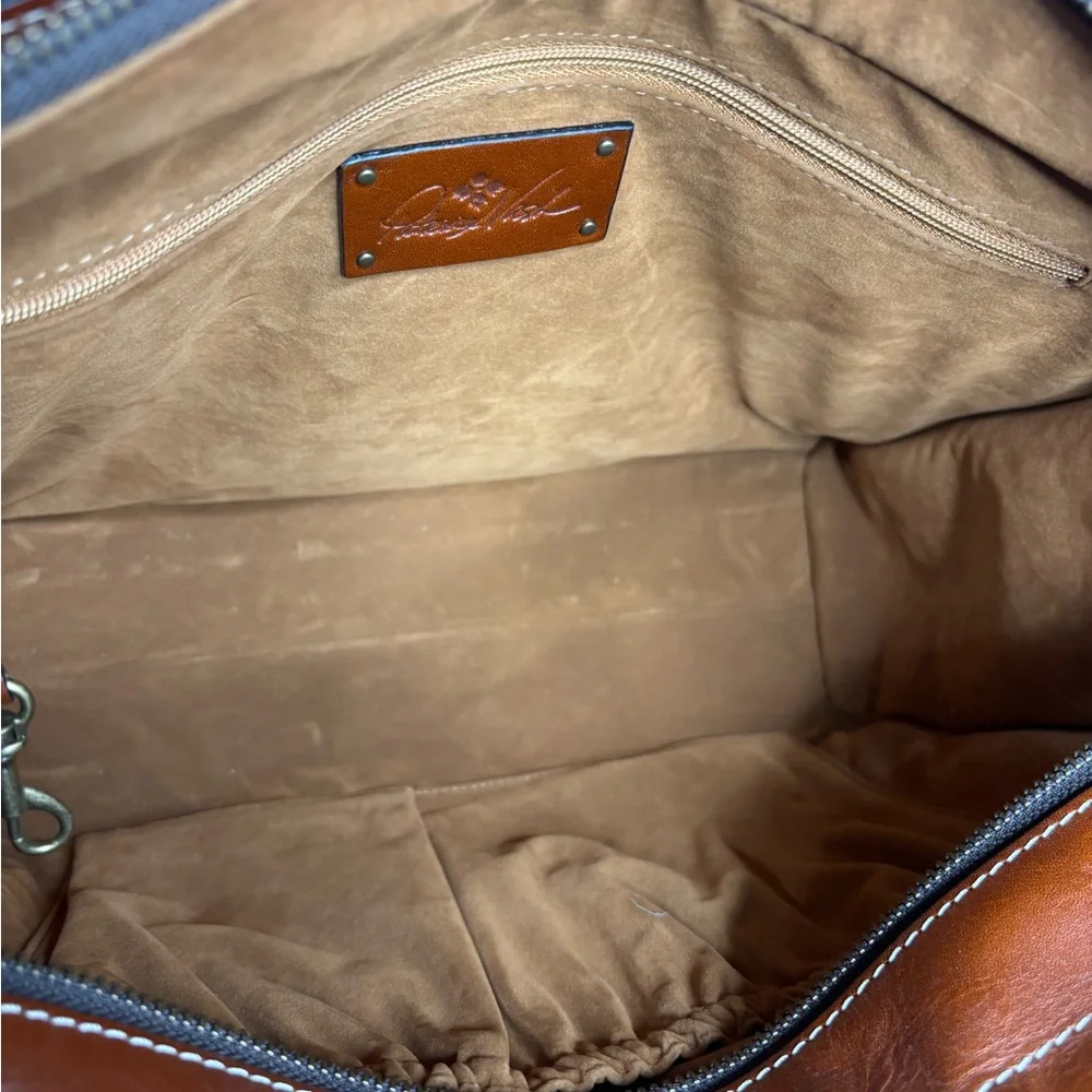 Patricia Nash Zaconia Tan Leather Studded Tote - Picture 6 of 7